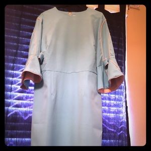 Baby blue bell sleeve dress